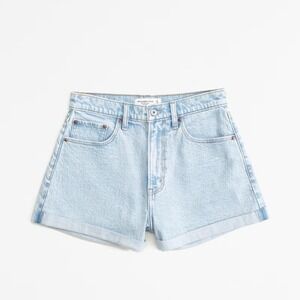 Women's High Rise Mom Curve Love Light Blue Denim Shorts
